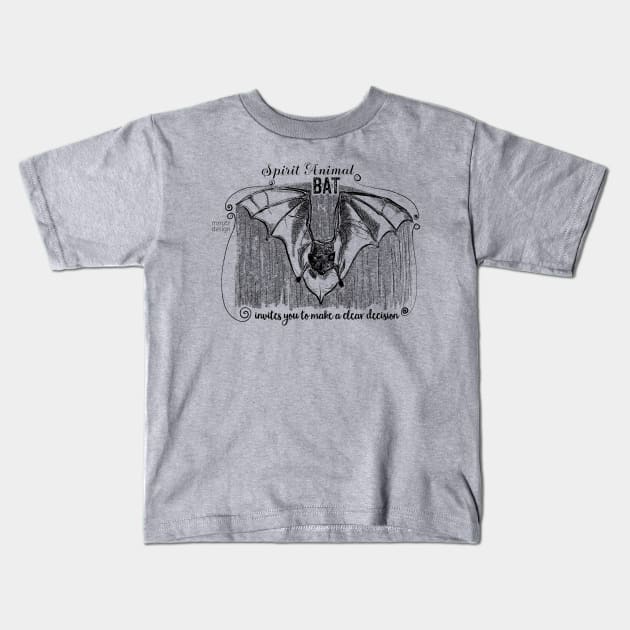 Spirit animal Bat black Kids T-Shirt by mnutz